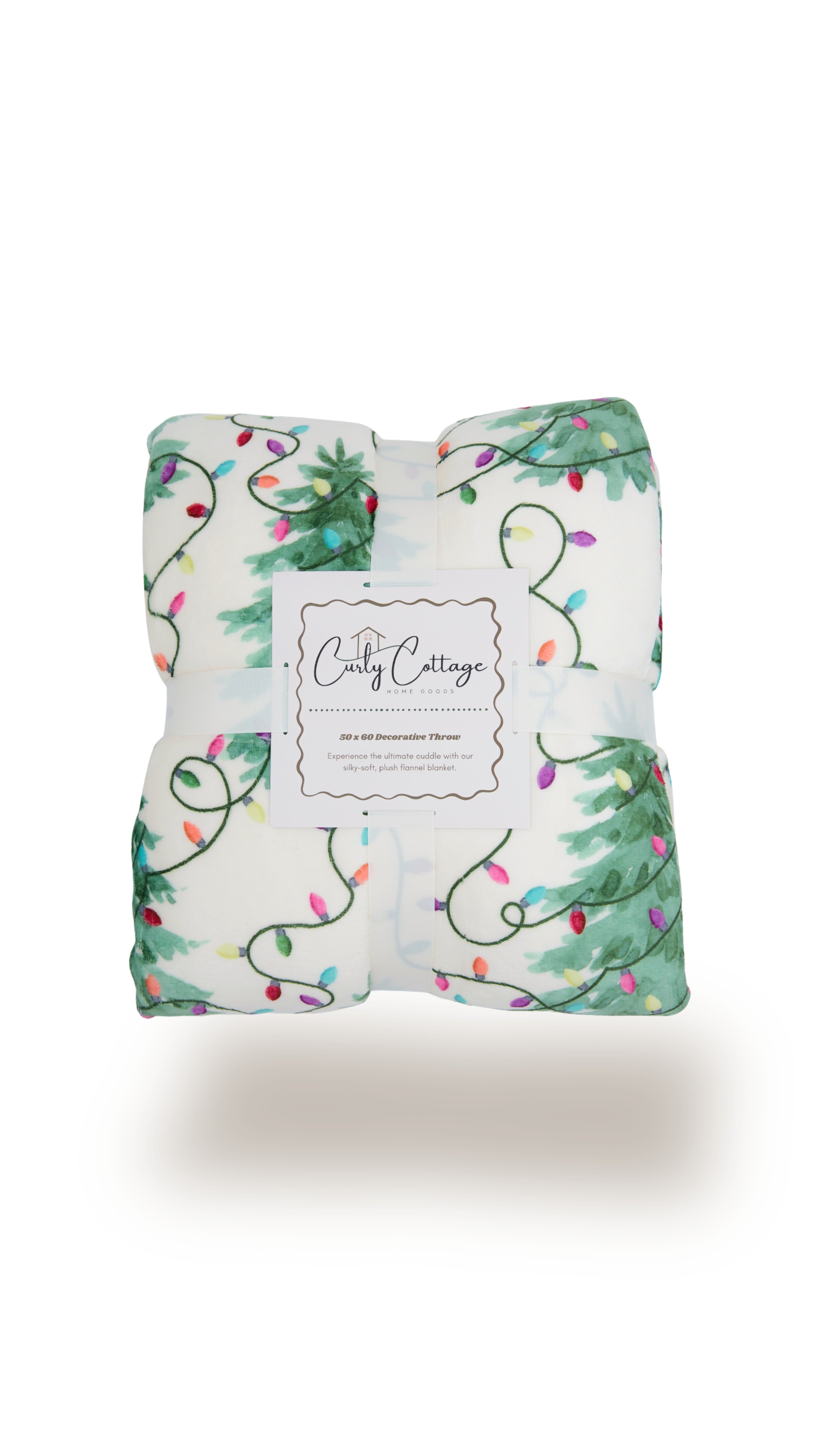 Twinkling Trees | Flannel Sherpa Throw Blanket