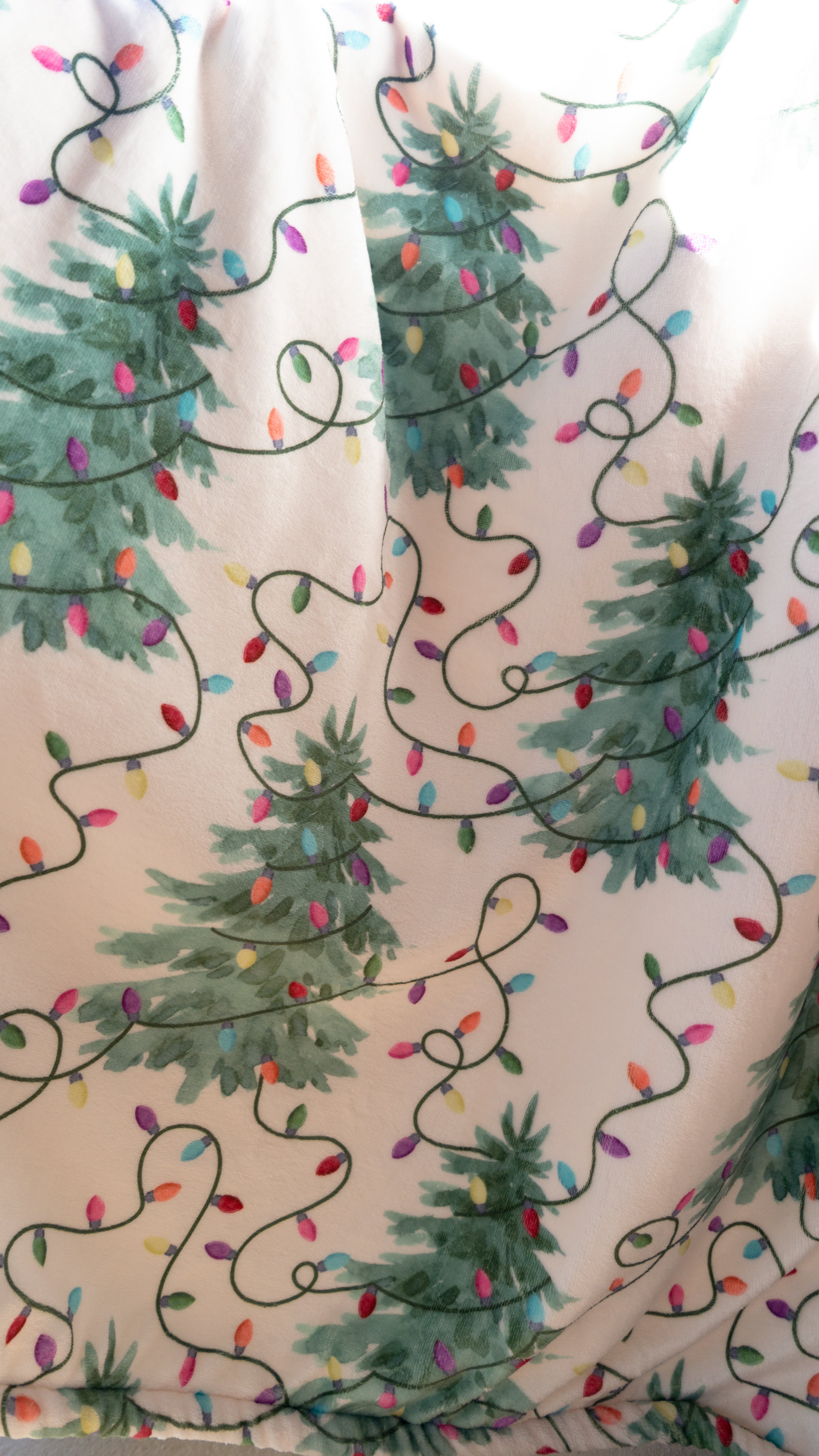 Twinkling Trees | Flannel Sherpa Throw Blanket