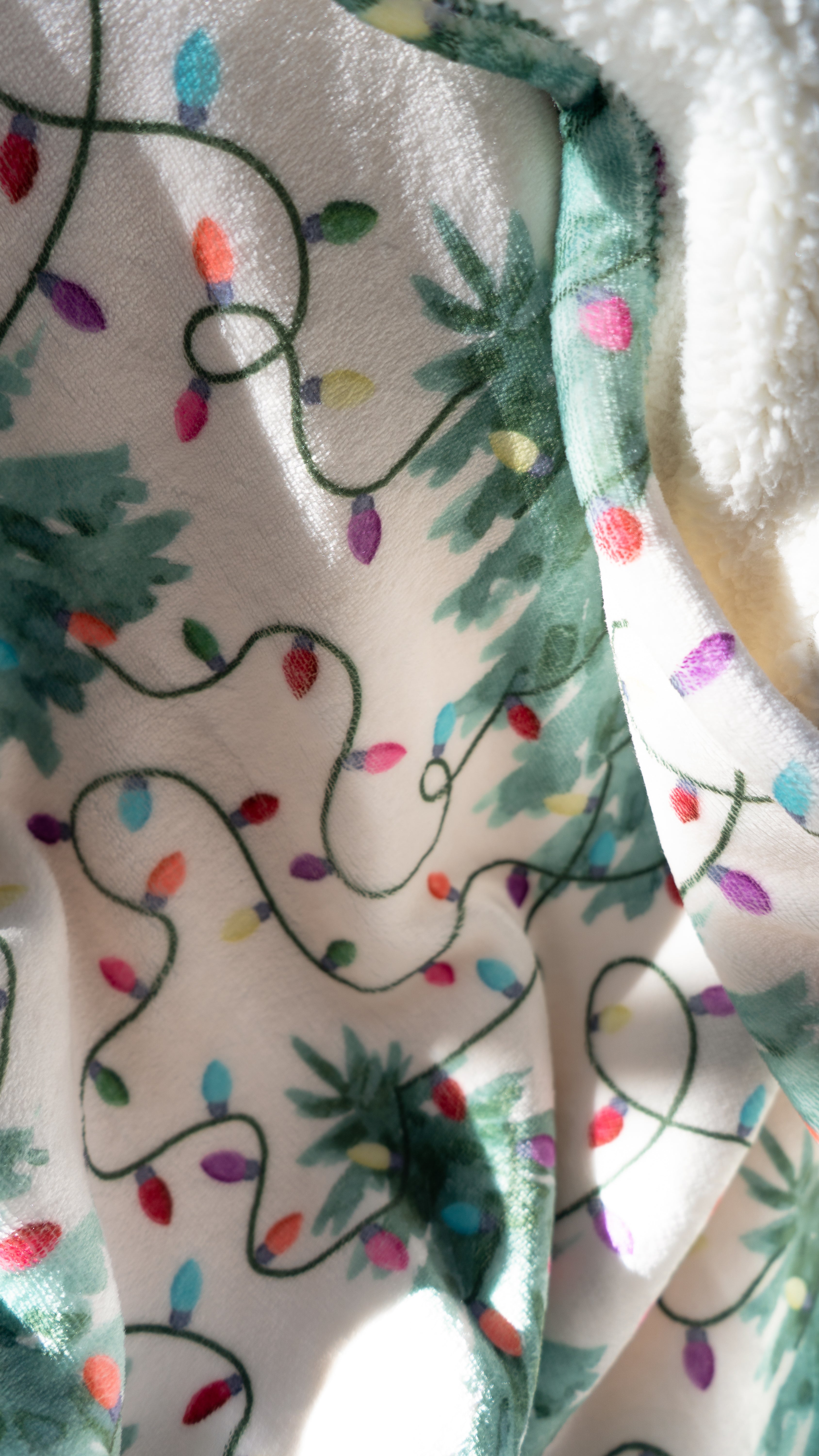 Twinkling Trees | Flannel Sherpa Throw Blanket