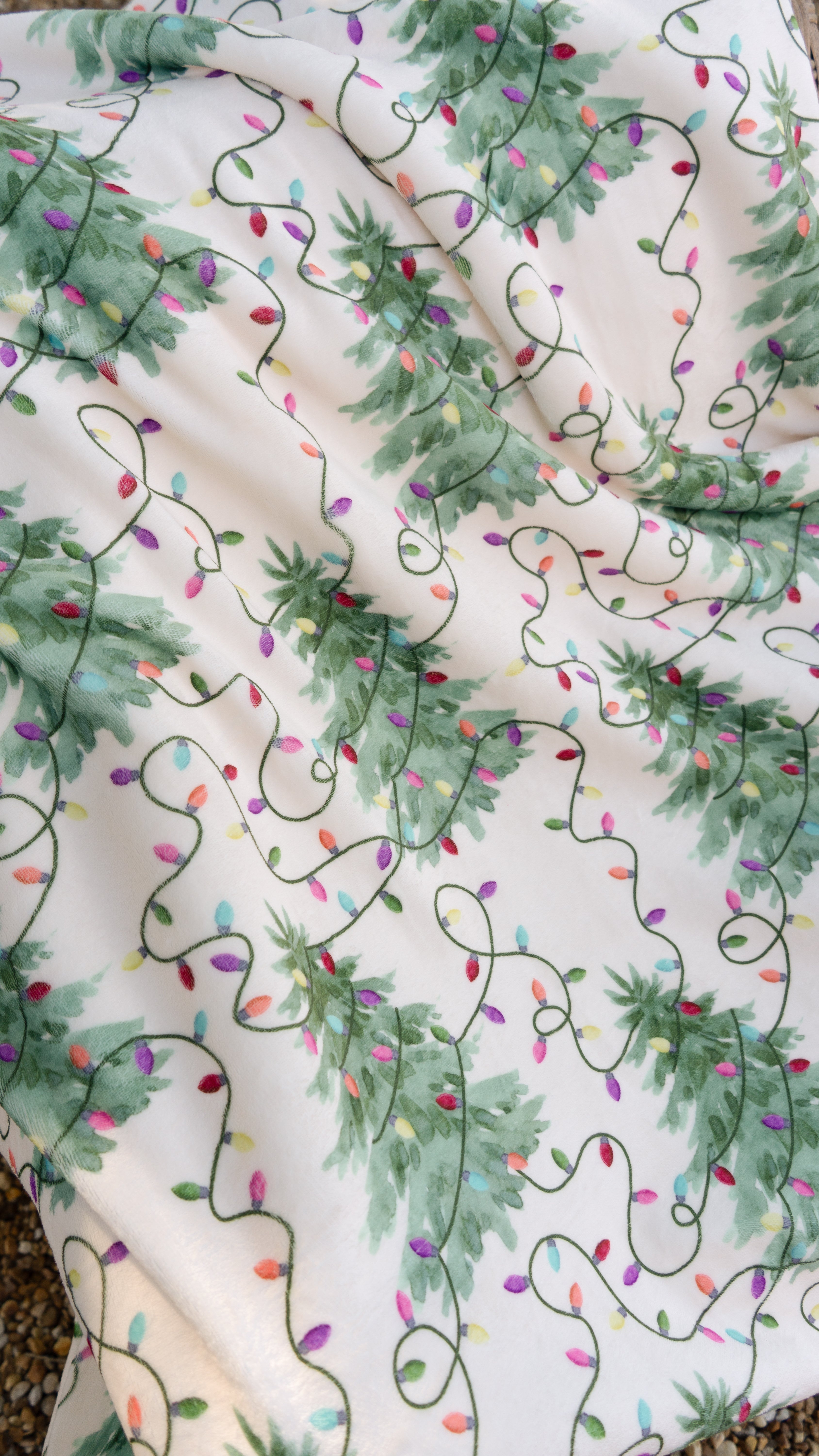 Twinkling Trees | Flannel Sherpa Throw Blanket