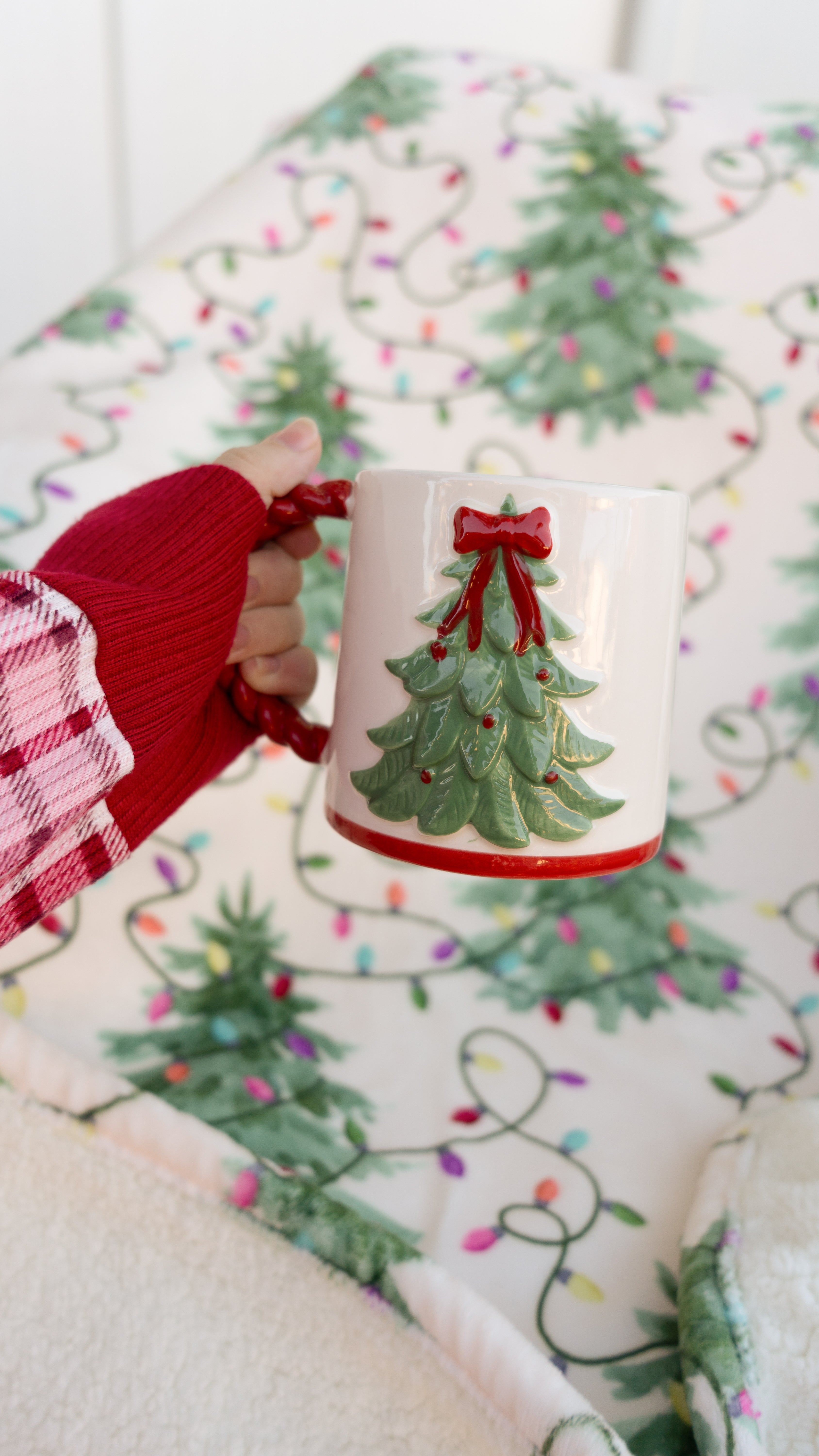 Twinkling Trees | Flannel Sherpa Throw Blanket