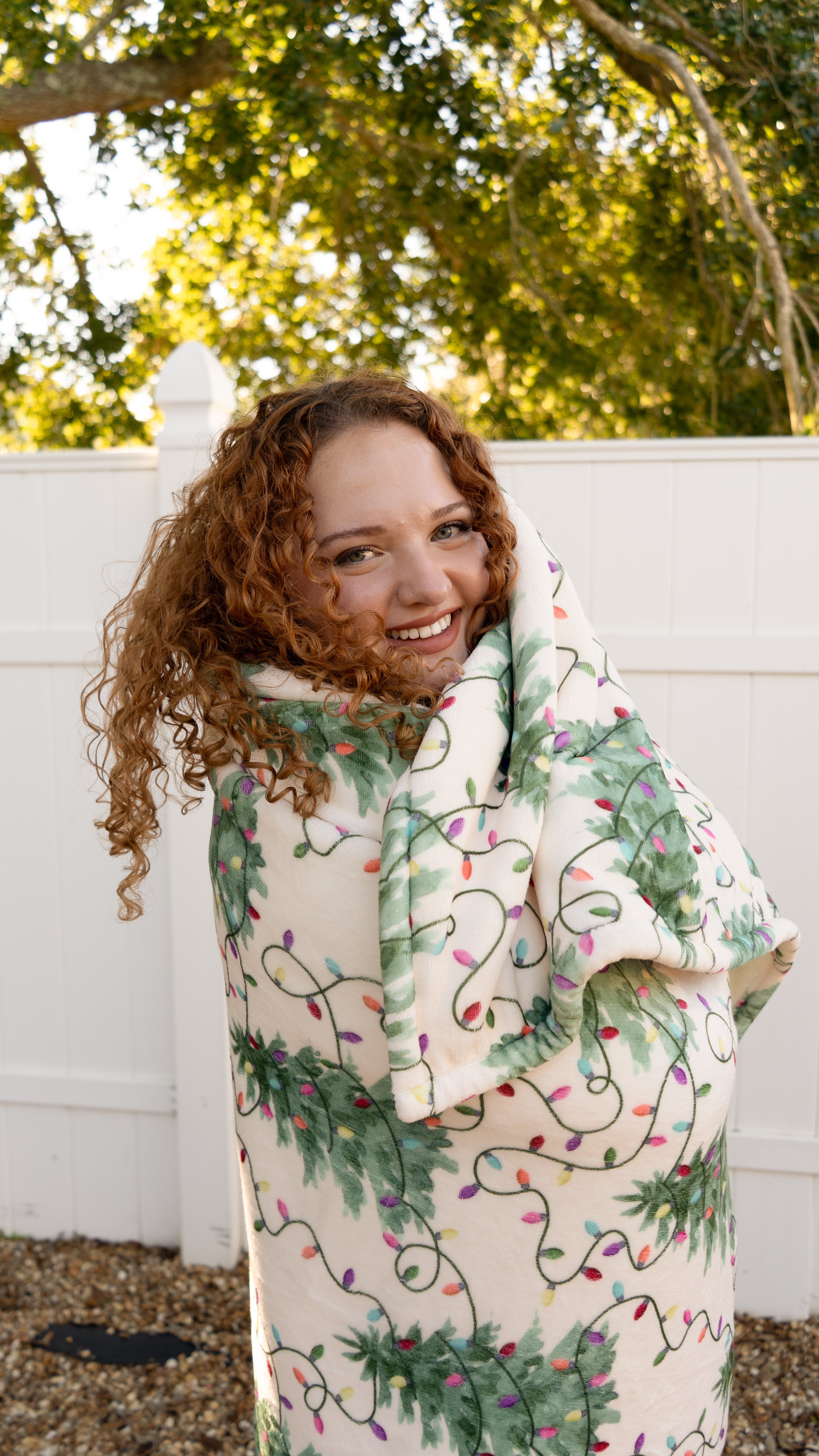 Twinkling Trees | Flannel Sherpa Throw Blanket